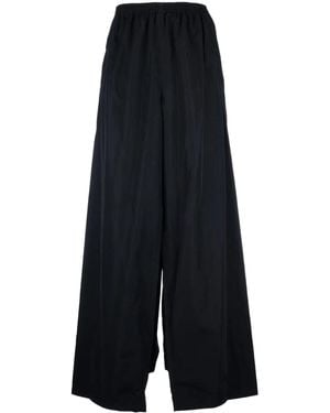 Balenciaga Drawstring-Waist Wide-Leg Pants - Blue