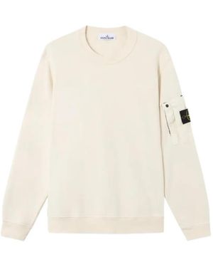 Stone Island Compass Logo-Patch Jumper - White