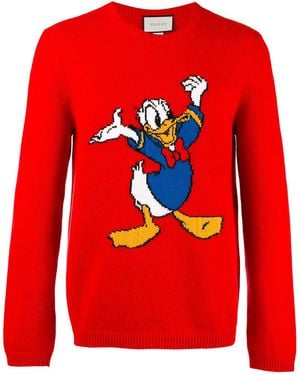Gucci Jumper With Donald Duck - Red