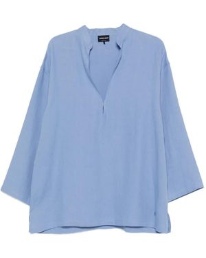 Giorgio Armani V-Neck Shirt - Blue