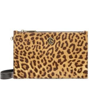 Roberto Cavalli レオパード クラッチバッグ - メタリック