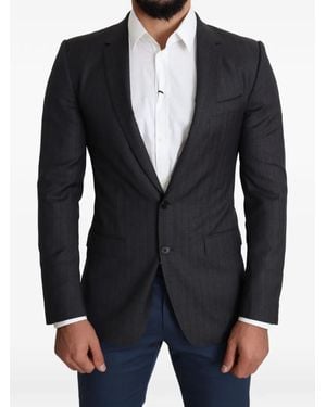 Dolce & Gabbana Pinstripe-Pattern Blazer - Blue