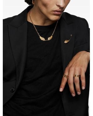 Emanuele Bicocchi Logo-Detail Cracked Ring - Black