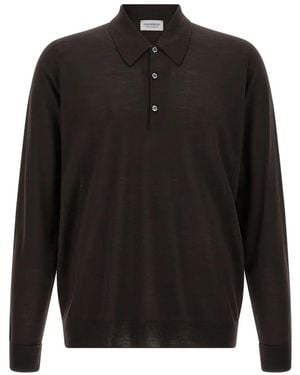 John Smedley Dorset Long-Sleeved Polo Shirt - Black