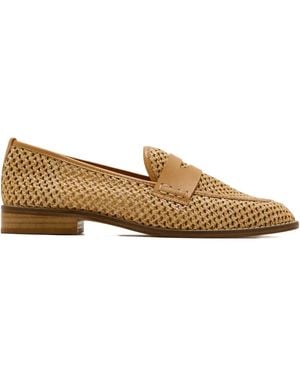 Andrea Gomez Woven Leather Loafers - Brown