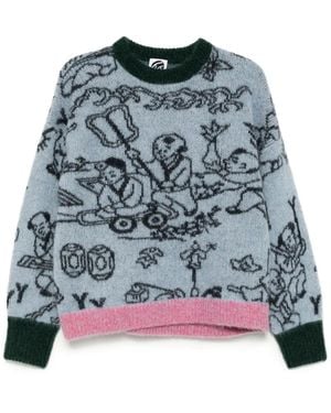 YANYAN KNITS Jacquard Jumper - Grey