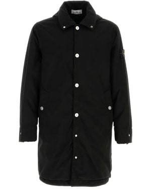 Stone Island Snap-Button Padded Coat - Black