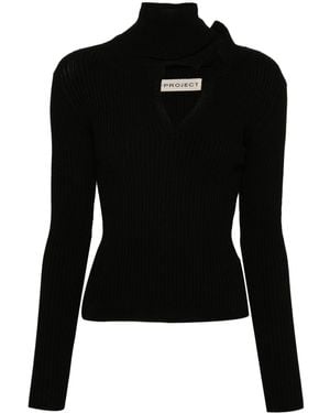 Y. Project Ribbed-knit Top - Black