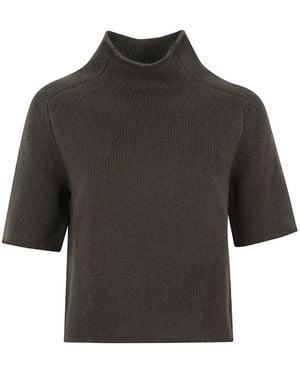 Lisa Yang Fride High-Neck Short-Sleeve Top - Black