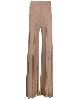 Marine Serre Neutral Pointelle Knit Trousers - Natural