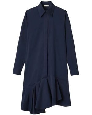 Lafayette 148 New York Asymmetrisches Hemd-Midikleid - Blau