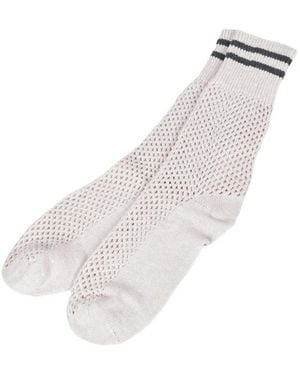 Brunello Cucinelli Open-Knit Socks - White