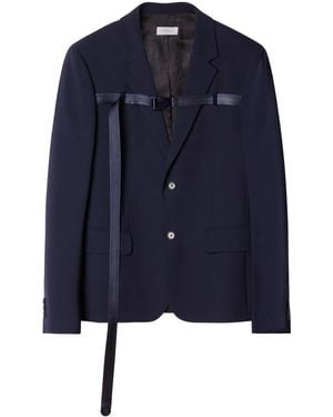 Off-White c/o Virgil Abloh Wool Blend Single-breated Blazer - Blue