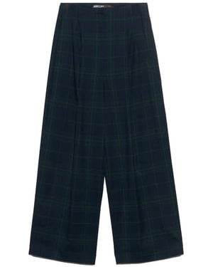 Bimba Y Lola Checked Darted Barrel-Leg Pants - Blue