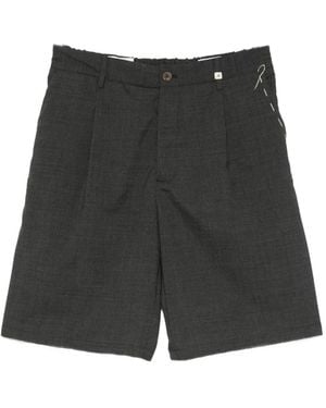 Myths Pleated Belt-Loop Shorts - Black