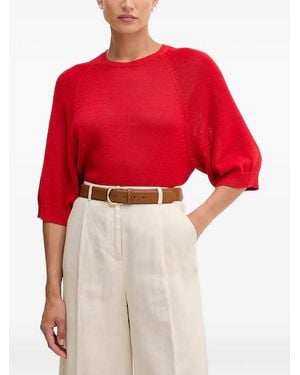 Benetton Raglan-Sleeve Sweater - Red