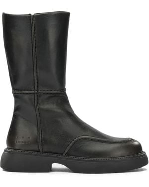 COPENHAGEN Bottines Vintage Biker En Cuir - Black