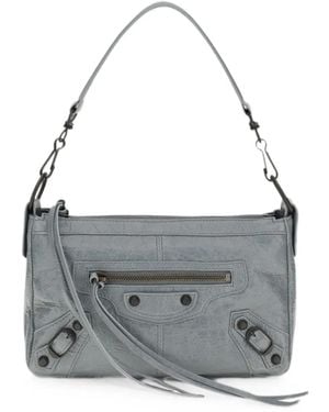 Balenciaga Mini Le City Moto Shoulder Bag - Grey