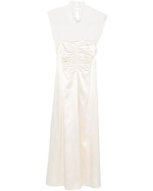 Carven Satin-Finish Maxi Dress - White