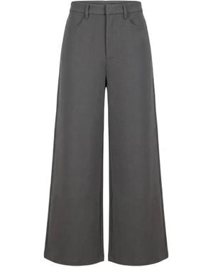 Max Mara Wide-Leg Palazzo Pants - Gray