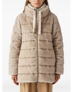 Herno Faux-Fur Hooded Jacket - Natural