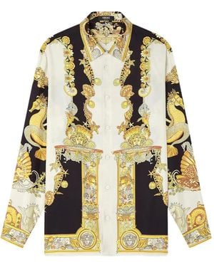 Versace Shirt With 'Coral Theatre' Print - Natural
