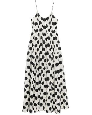 Bambah Robe Longue À Pois - Blanc