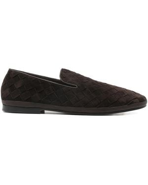 Henderson Woven-Design Loafers - Black