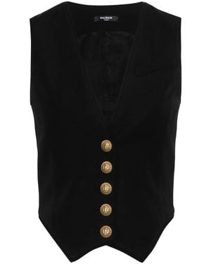 Balmain Gilet De Costume En Laine Vierge - Noir