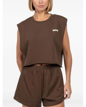 FREEDÉR Top Smanicato 1.51 Con Orlo A Taglio Vivo - Marrone