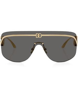 Dolce & Gabbana Sonnenbrille Mit Logo-Schild - Grau
