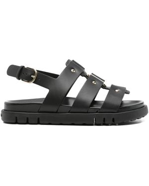 Ferragamo Buckle Strappy Heels Leather - Black