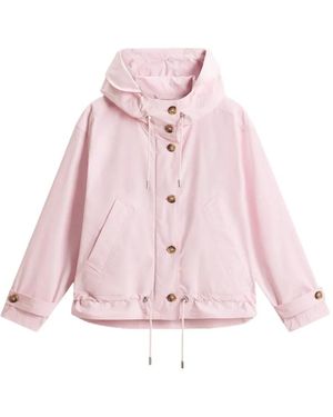 Woolrich Hooded Buttoned Jacket - Pink
