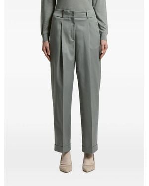 Peserico Pleated Turn-Up Pants - Gray