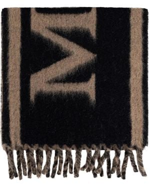 McQueen Logo-Embellished Scarf - Black