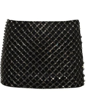 The Attico Cady Crystal-Embellished Miniskirt - Black