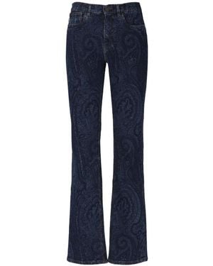 Etro Paisley-Print Jeans - Blue
