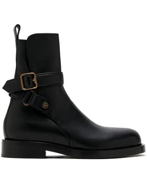 Burberry Leather Ledger Jodphur Boots - Black