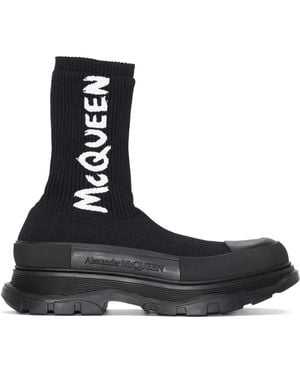 McQueen Tread ソックスブーツ - ブラック