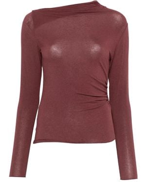 Niu Maglione Con Scollo Drappeggiato - Viola