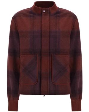 God's True Cashmere Gradtitude Plaid Jacket - Red