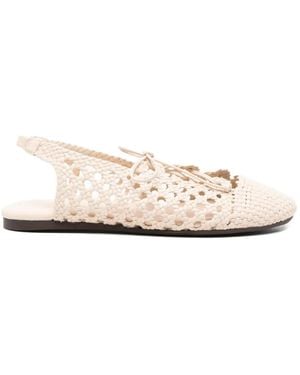 Hereu Woven lace-up ballet flats - Blanco