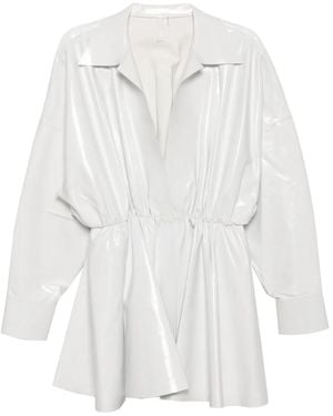 Norma Kamali Shirt Flared Mini Dress - White