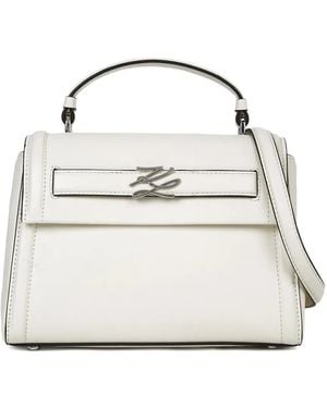 KARL LAGERFELD Logo-Plaque Cross Body Bag - White