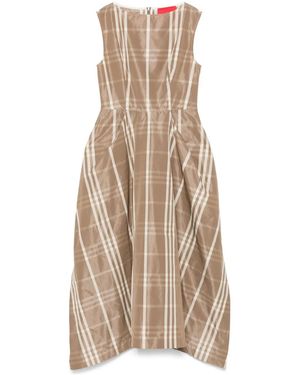 Co.Go Check-Pattern Midi Dress - Natural