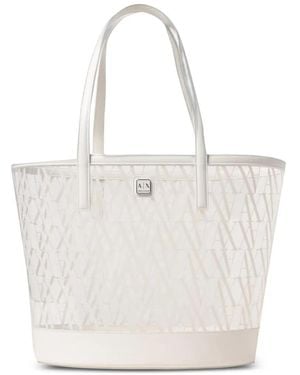 Emporio Armani Sac Cabas Armani Exchange À Logo Imprimé - White