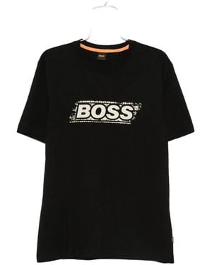 BOSS Logo-Print T-Shirt - Black
