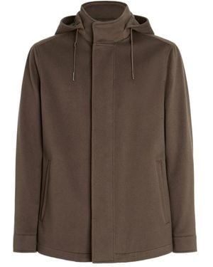 ZEGNA Oasi フーデッド カシミアジャケット - ブラウン
