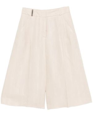 Peserico Bermudas Con Pinzas - Blanco