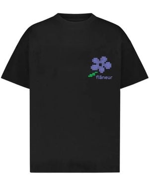 flâneur T-Shirt Con Dettaglio A Fiori - Nero